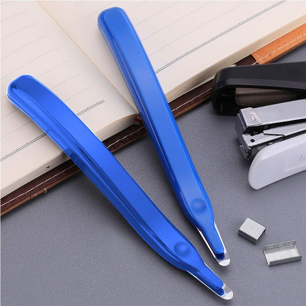 LONGKEY Professional Magnetic Staple Remover Puller Rubberized Staples Remover Staple Removal Tool for School Office and Home 3 PCS Blue : Office Products