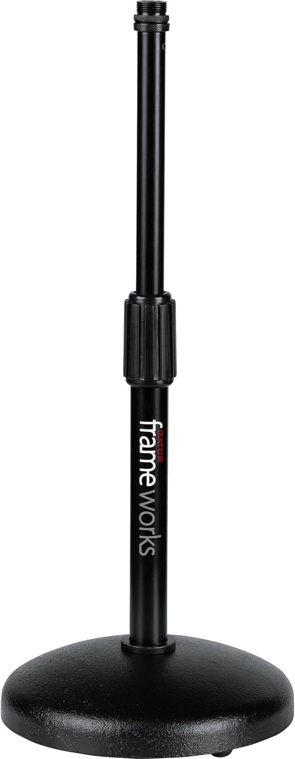 Rode NT1 5th Generation Condenser Microphone (Black) with GFW-MIC-0501 Round Base Desktop Mic Stand and XLR Cable