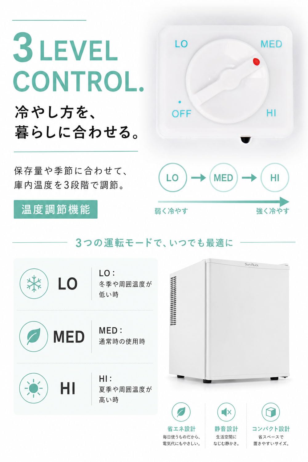 Amazon.co.jp: SunRuck 冷蔵庫 小型 静冷 48L シルバー ペルチェ方式