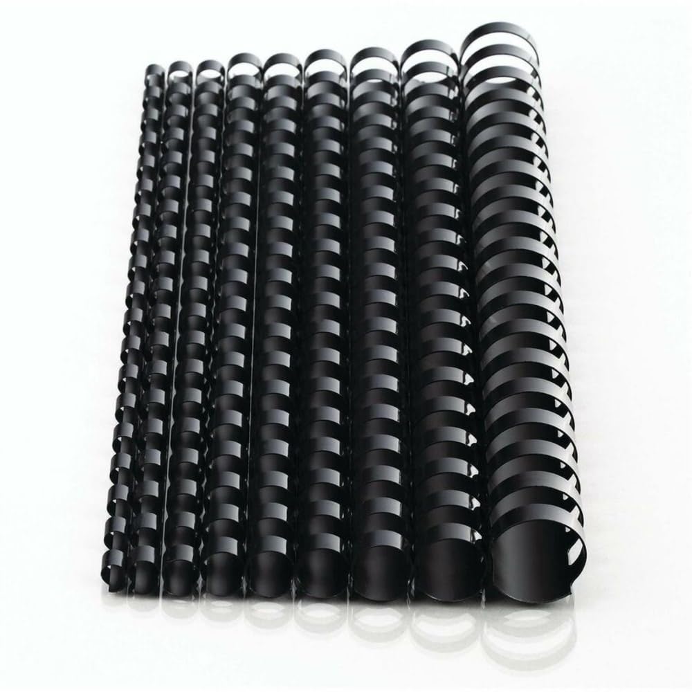 Mead CombBind 4000138 Lot de 125 spirales de reliure, 1,43 cm, capacité de 105 feuilles, noir