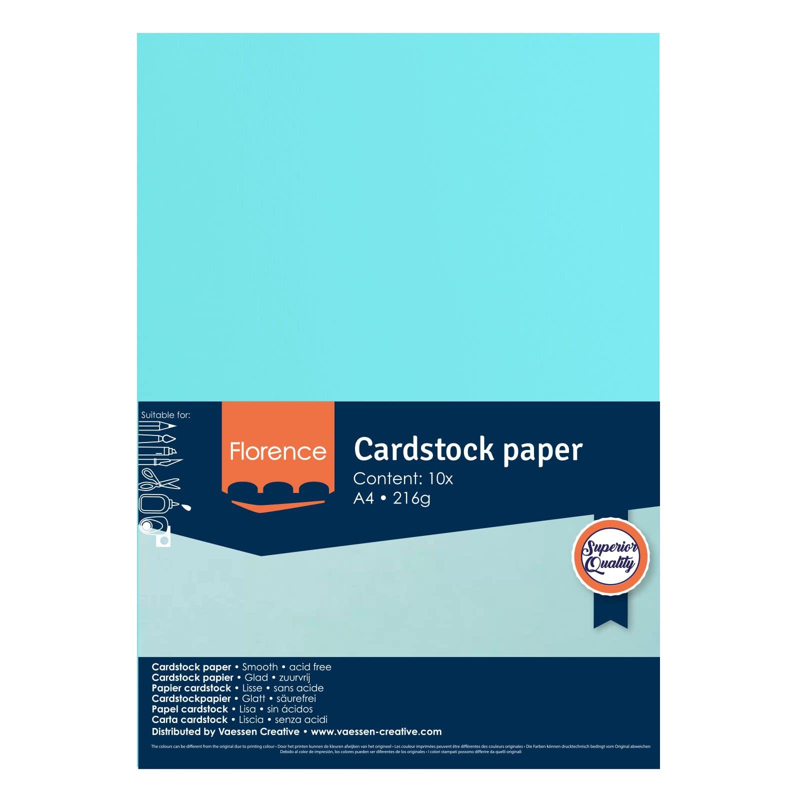 Cartoncini Vaessen Creative Florence - 10 Fogli A4 Beige 216 G/m² Per Scrapbooking E Biglietti Fai Da Te - Foto 4
