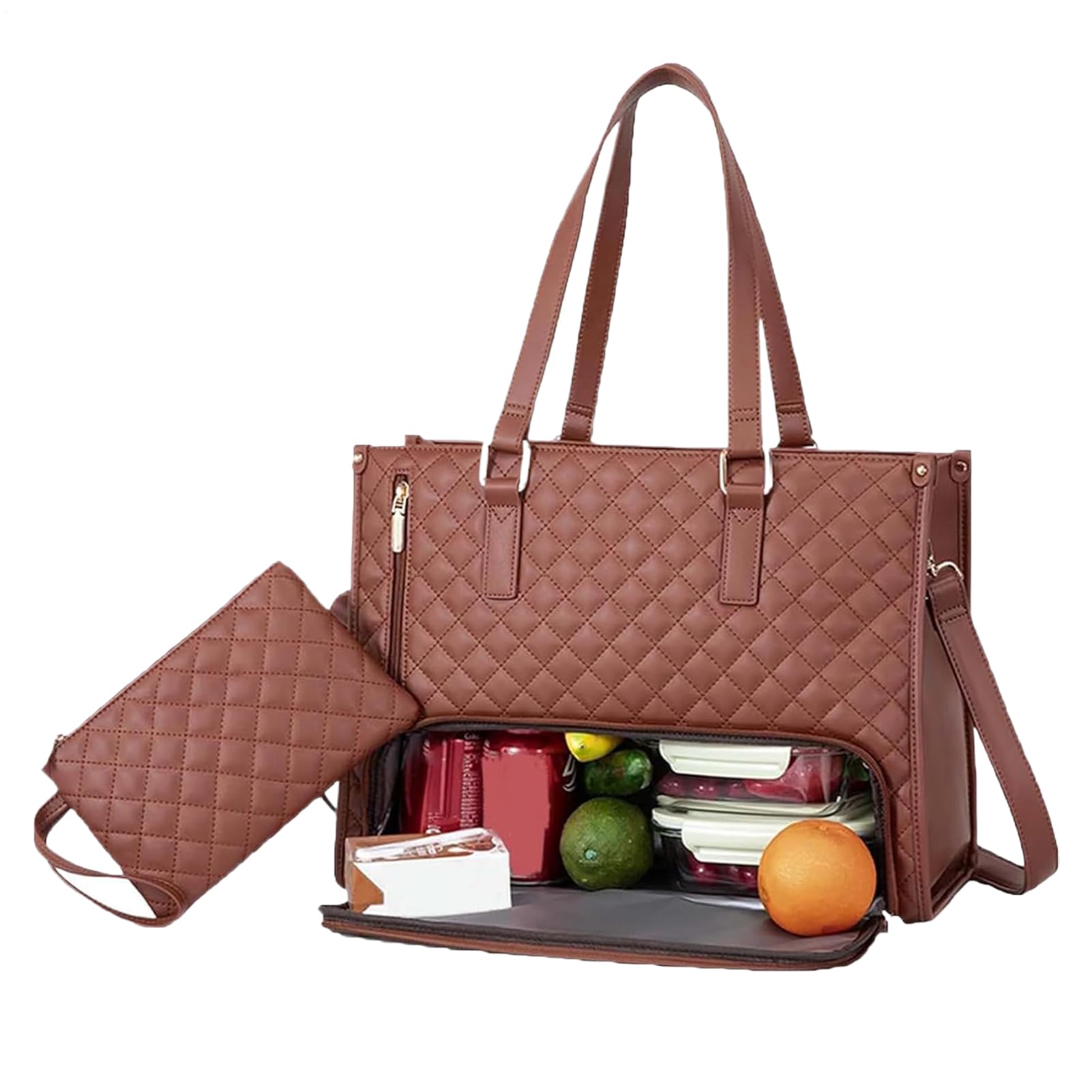 Borsa Tote con Scompartimento Pranzo Zaino Termico Per Laptop | Tote Per Pranzo Da 39,6 Centimetri per Computer Portatile Acqua Cibo Donne Studente Ufficio Infermiere Professioniste