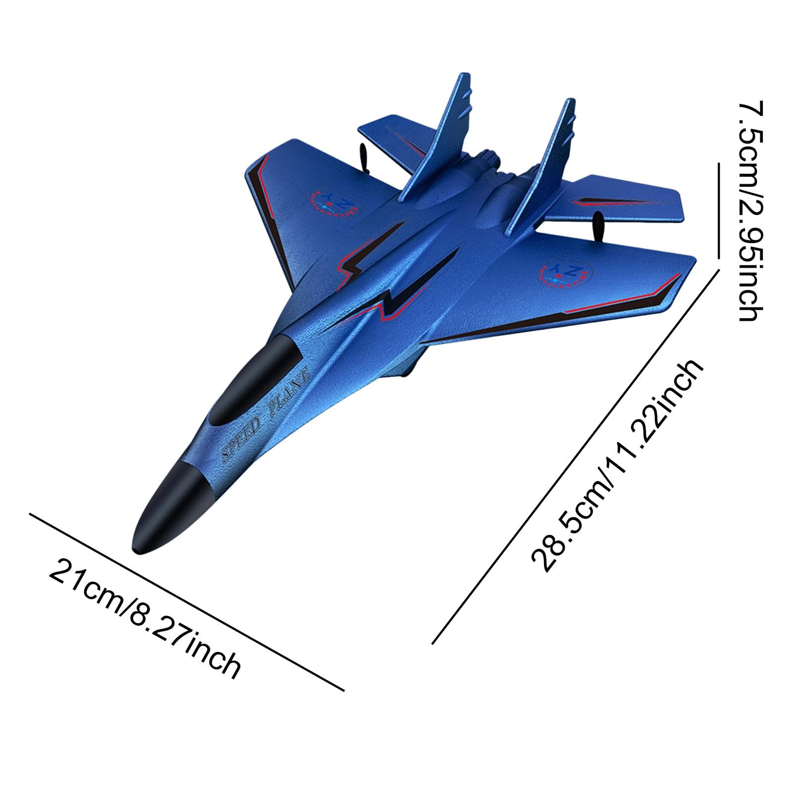Baoblaze Avion Planeur Télécommandé Jouet Volant avec LED Planeur Modèle Multifonction Plane Glider à Double Moteur Matériau Solide Stabilité Automatique A, Bleu