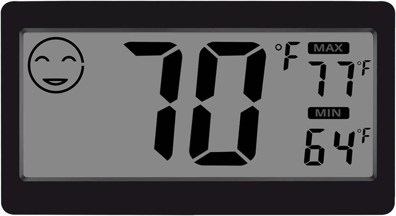 Digital Indoor Thermometer Hygrometer Temperature and Humidity Display with 3.3 inch LCD Table Standing Magnet Attaching for Household Office Gym Kitchen (1)