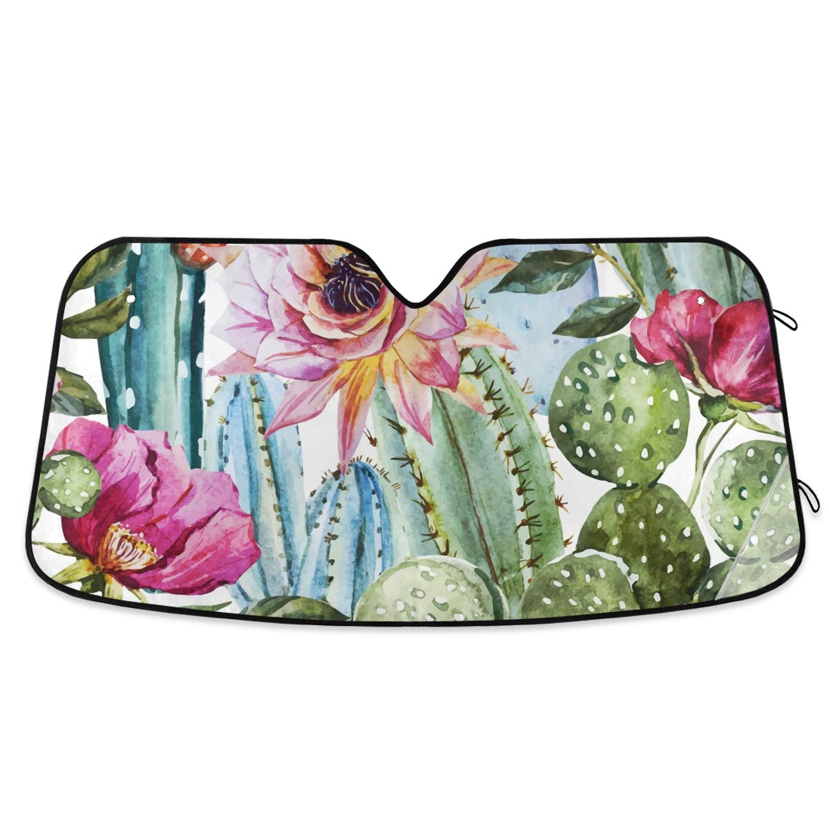 YYZZH Cactus Floral Windshield Sun Shade