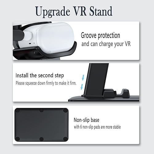 Miniatura 4 de VINDIJA Design VR Stand Multifunction VR Headset Stand for Headset Display Holder and Controller Holder Mount Station for Oculus QuestQuest 2Rift