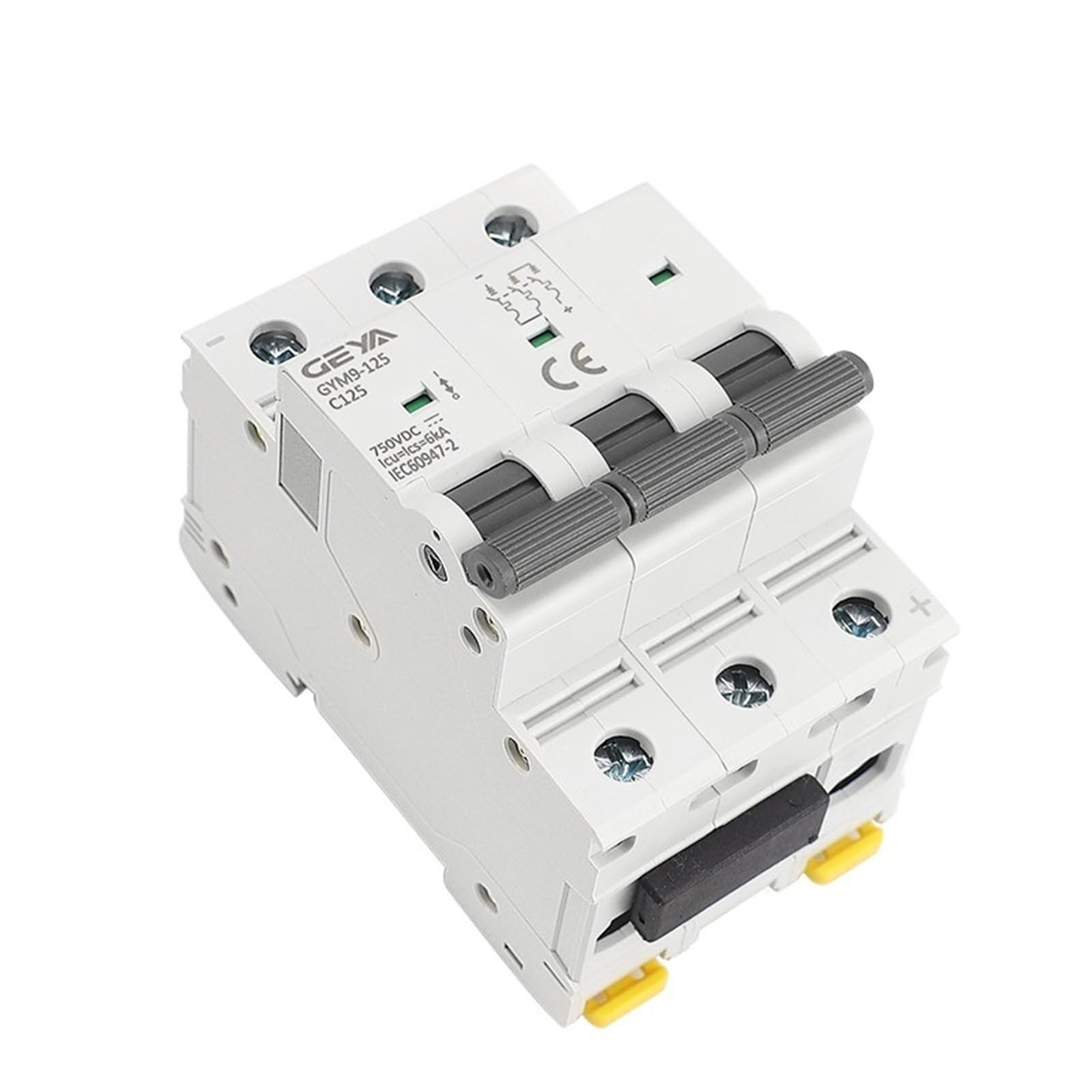 RCGKNNMUZ 3P 80A 100A 125A DC Breaker Din Rail MCB 6KA 750VDC Circuit Breaker GYM9-125 for Solar Power(80A)