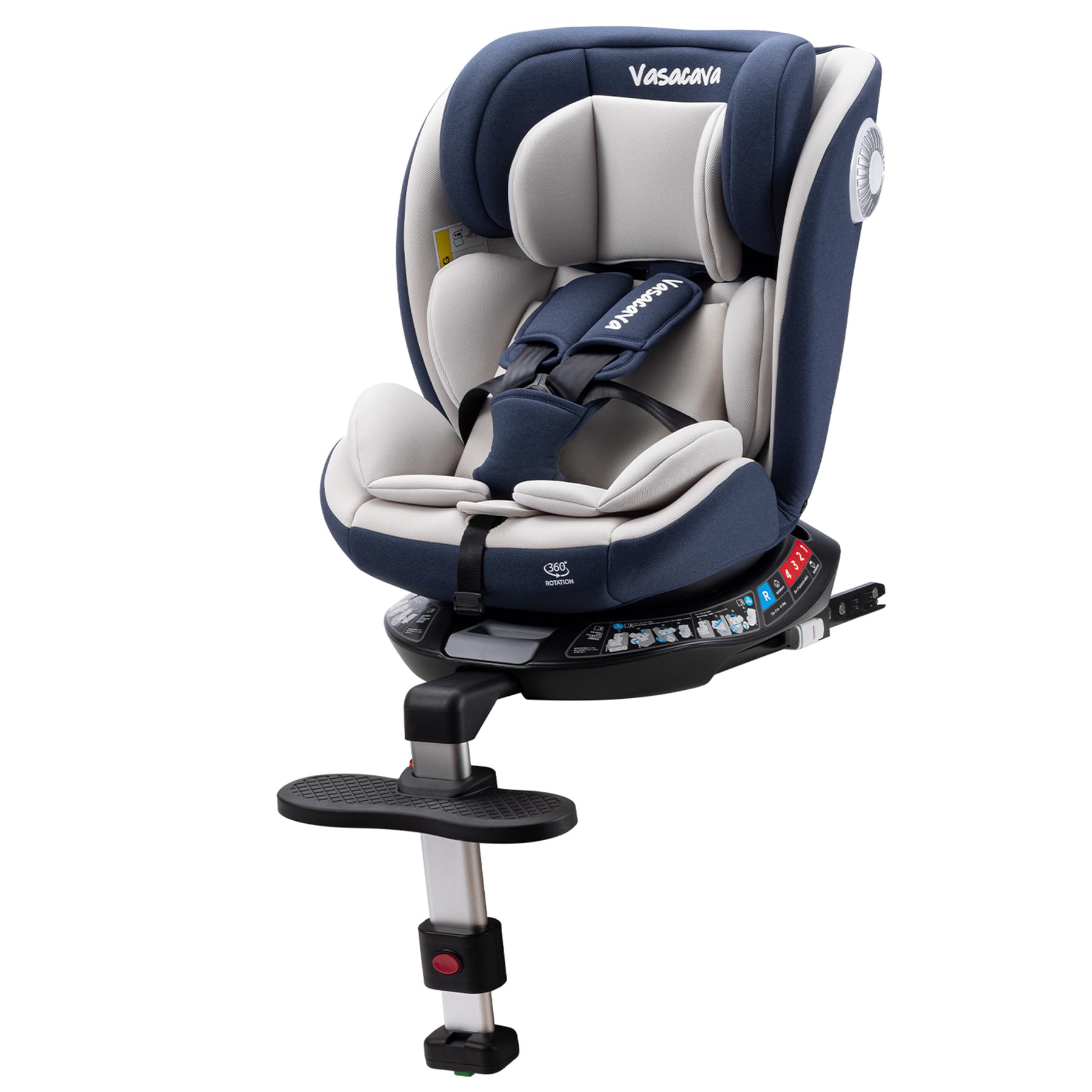 Amazon | Vasacava チャイルドシート 新生児から12歳頃 360°回転式 