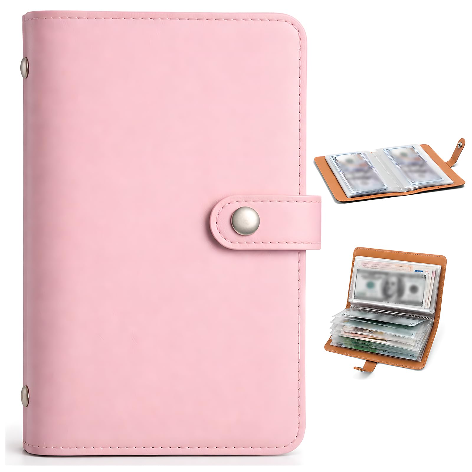 YONEEKSS Pink 100 Envelope Savings Challenge Binder for Cash Budgeting