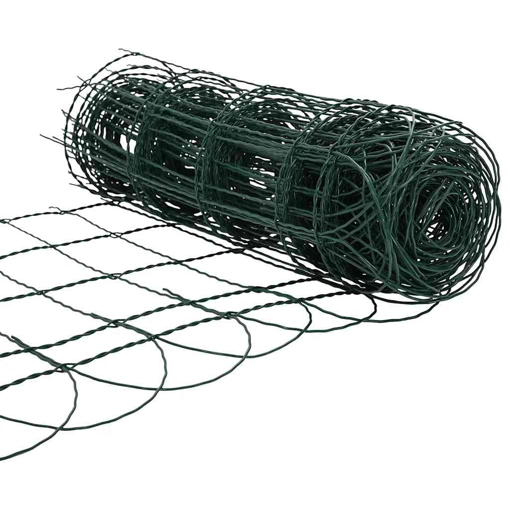 Ogrodzenie rabatowe, malowane proszkowo, żelazo, kolor zielony, 10 x 0,65 m, obrzeże trawnika, obrzeże ogrodowe, elastyczny system wtykowy do obramowania grządek i dekoracyjnego wyznaczania