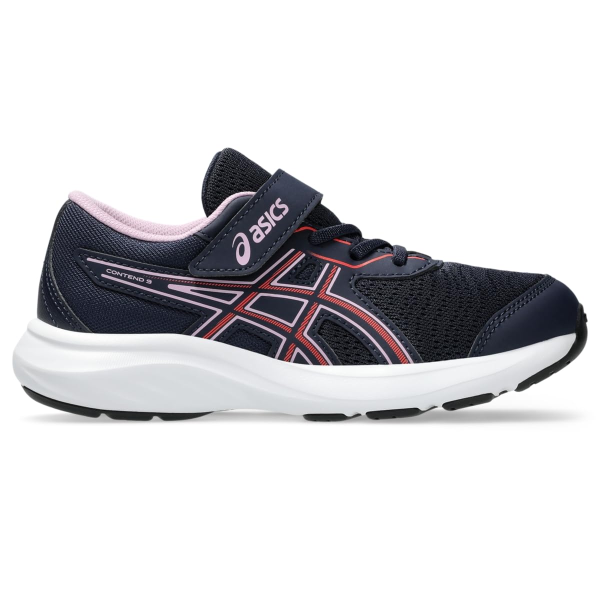 Asics Kid's Contend 9 Pre School Running Shoes, K12, Midnight/Coral Reef