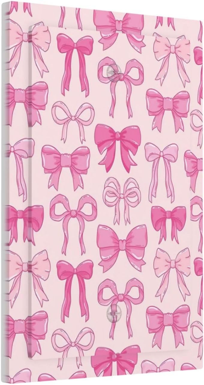 Pink Bow Light Switch Cover Decorative Blank Single Girls Bedroom Cute Pretty Wall Plate Faceplate Switchplate Lightswitch for Kitchen Home Accessories image 2
