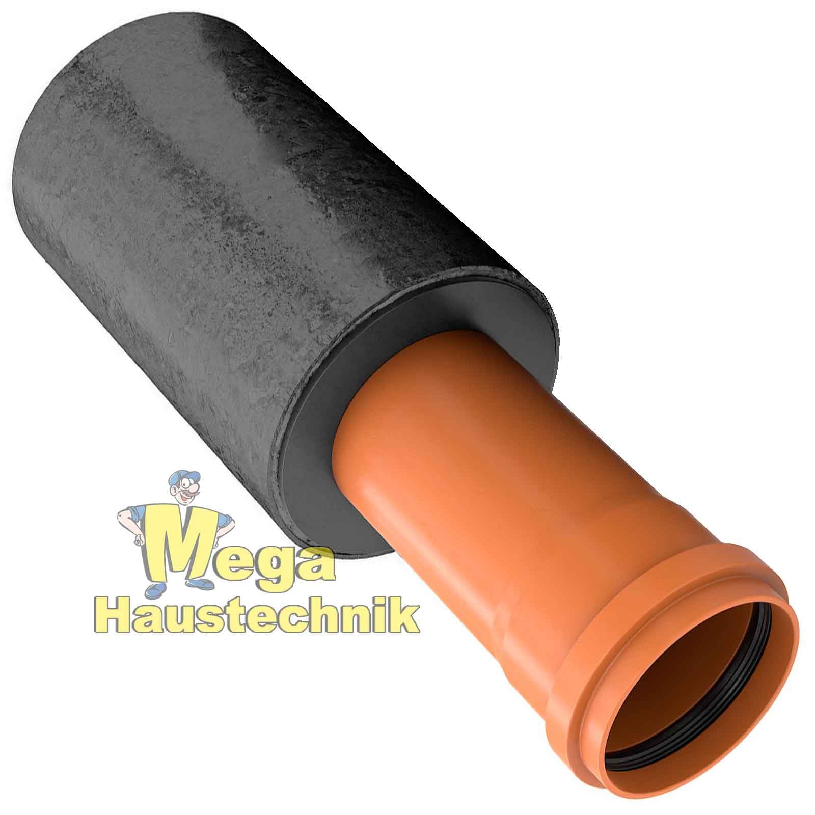 MegaHaustechnik HT Kombi-Adapter geeignet für verschiedene oder gleiche RohrØ und Materialien: 125-150mm x 110mm - Gummi Verbinder für Rohr Ø innen 125-150mm mit Rohr Ø außen 110mm