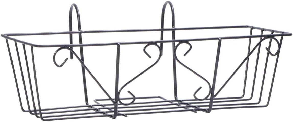 DOITOOL Fence Planter Stand Balcony Hanging Flower Stand Rack Iron Patio Railing Shelf Plant Pots Holder Windows Decorative Hanging Metal Plant Stand for Patio Porch Fence Balcony Hanging Planters