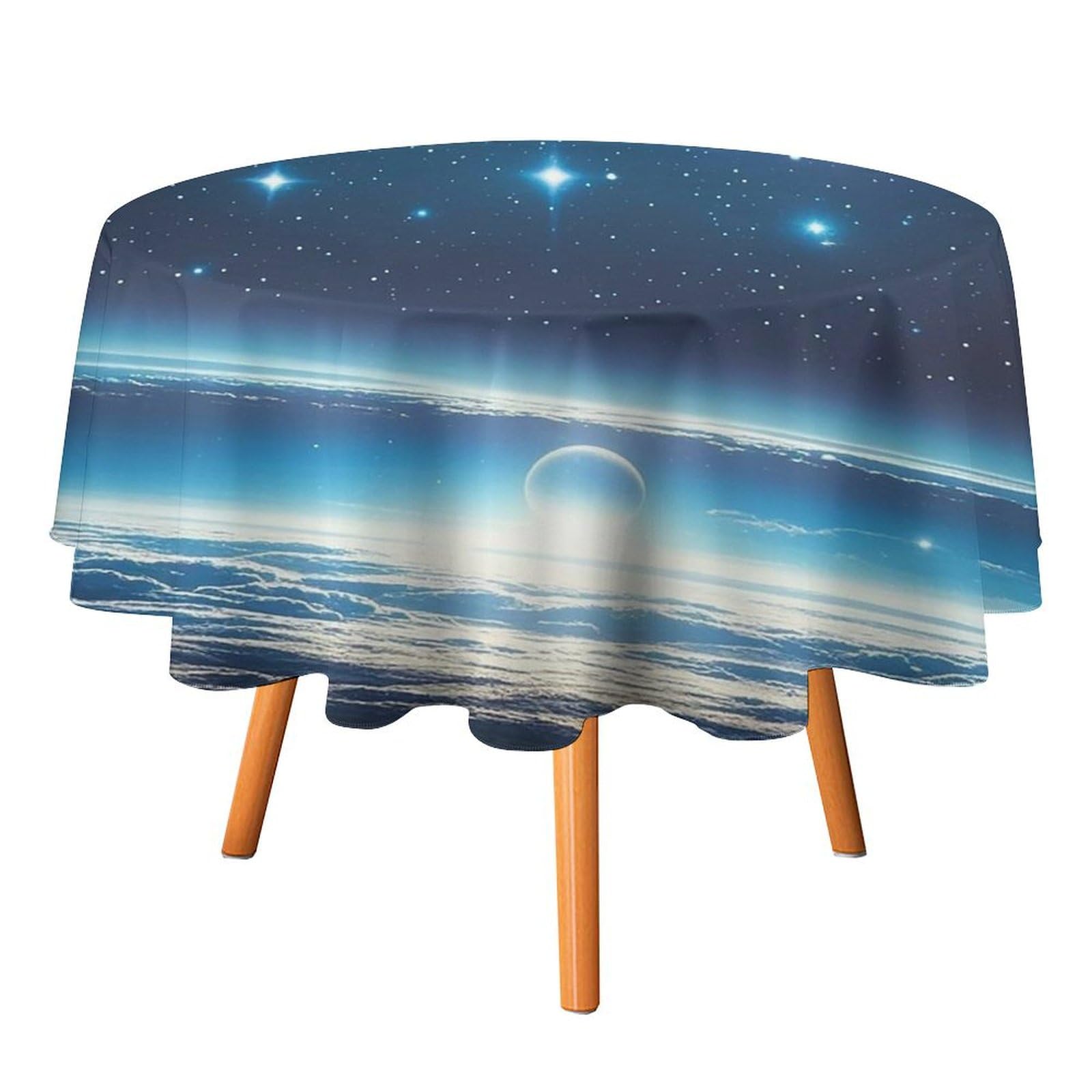 Nappe ronde astronomique pour repas de fête et décoration de mariage chic