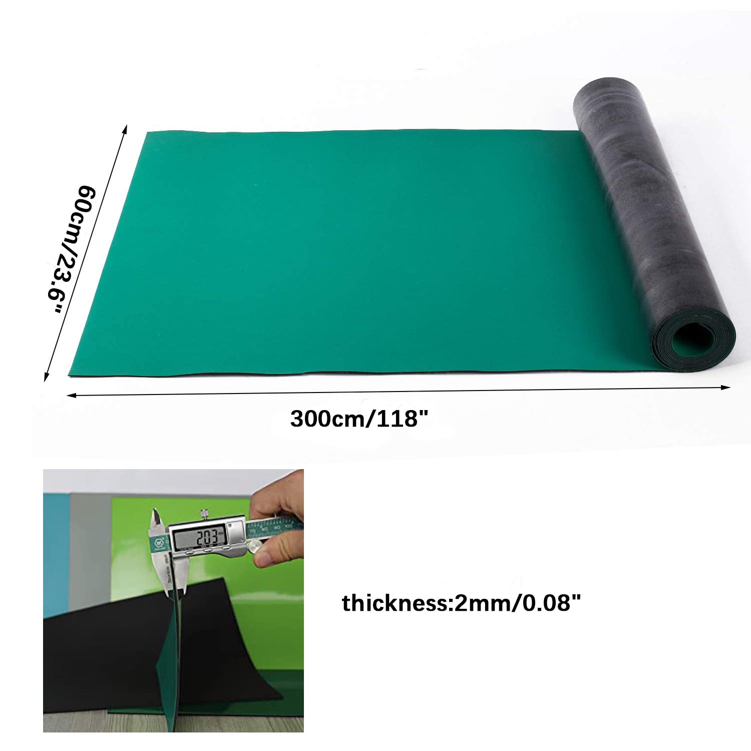 MYOYAY Alfombrilla antiestática – Alfombrilla grande 300 x 60 cm, resistente al ESD y soldadura para soldadura eléctrica y reparación
