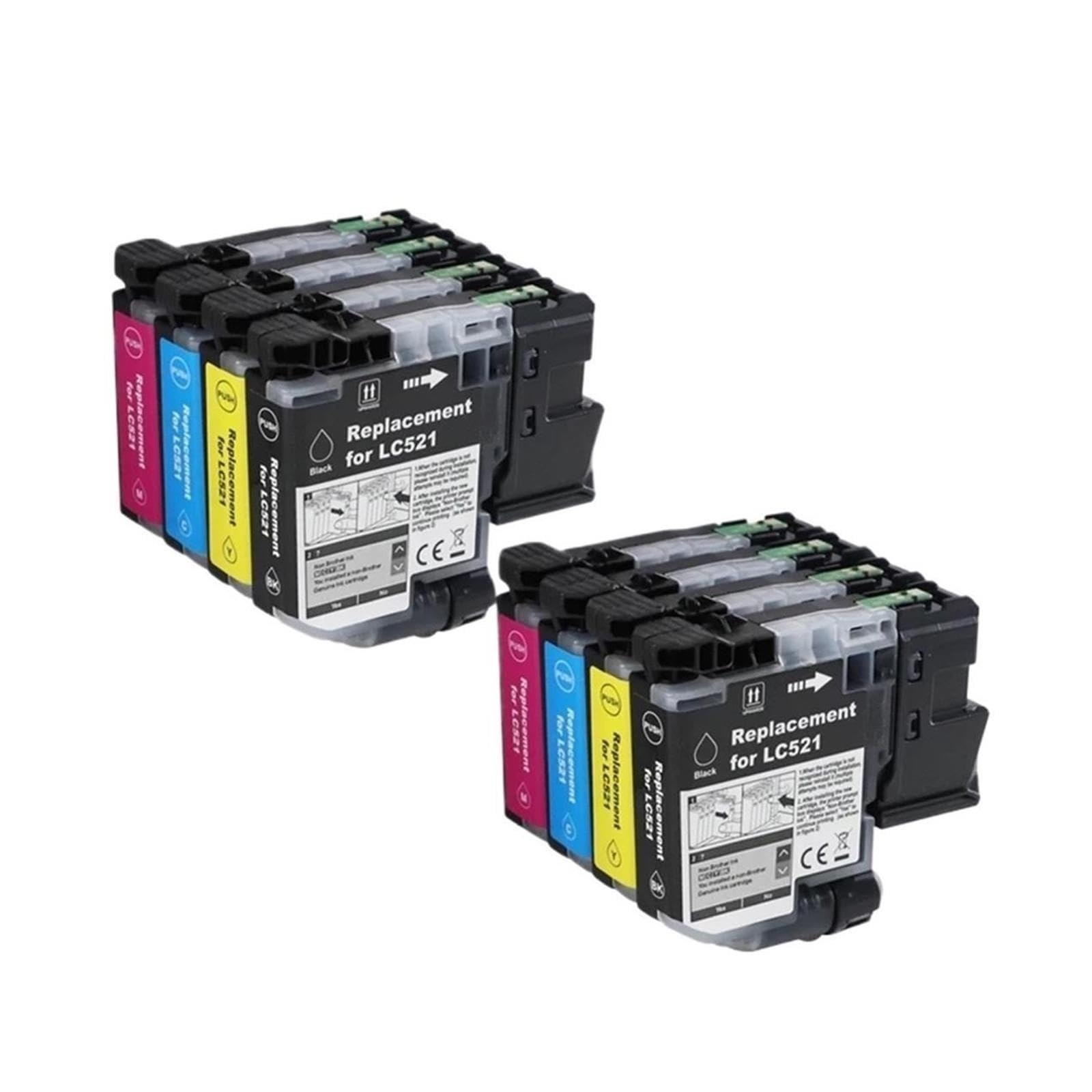 Set cartuccia d'inchiostro LC521 con chip,compatibile con Brother stampanti
