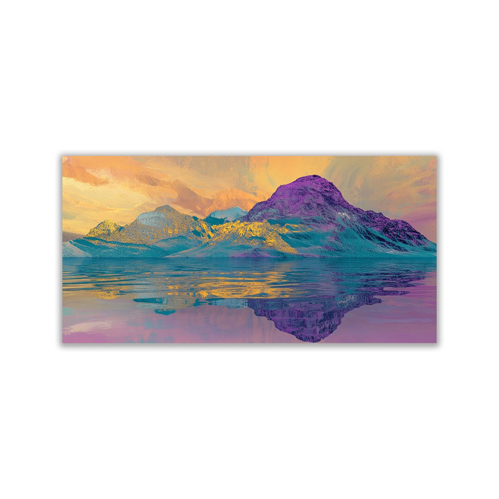 WIKEO Beach Pictures on Canvas Wall Art Graffiti Abstract Ocean Modern Prints Seaview Landscape Artwork - for Living Room Bedroom Home Office Wall Decoration(Purple 8)-70x140cm Unframed