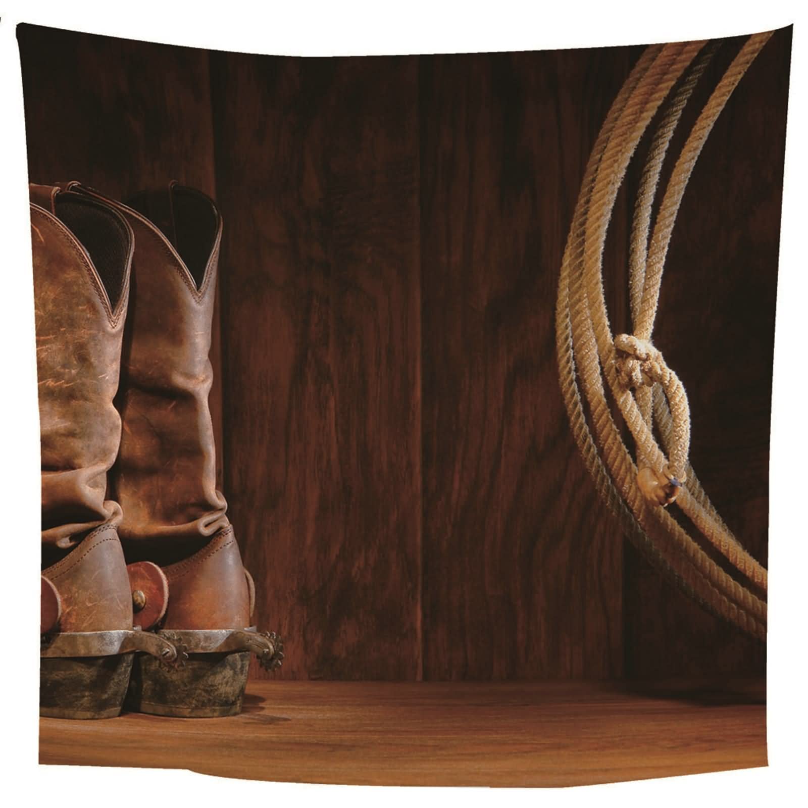 Gobelin ścienny do sypialni, dekoracje ścienne, buty i liny, poliester, brązowy, 150 x 130 cm, do wnętrz