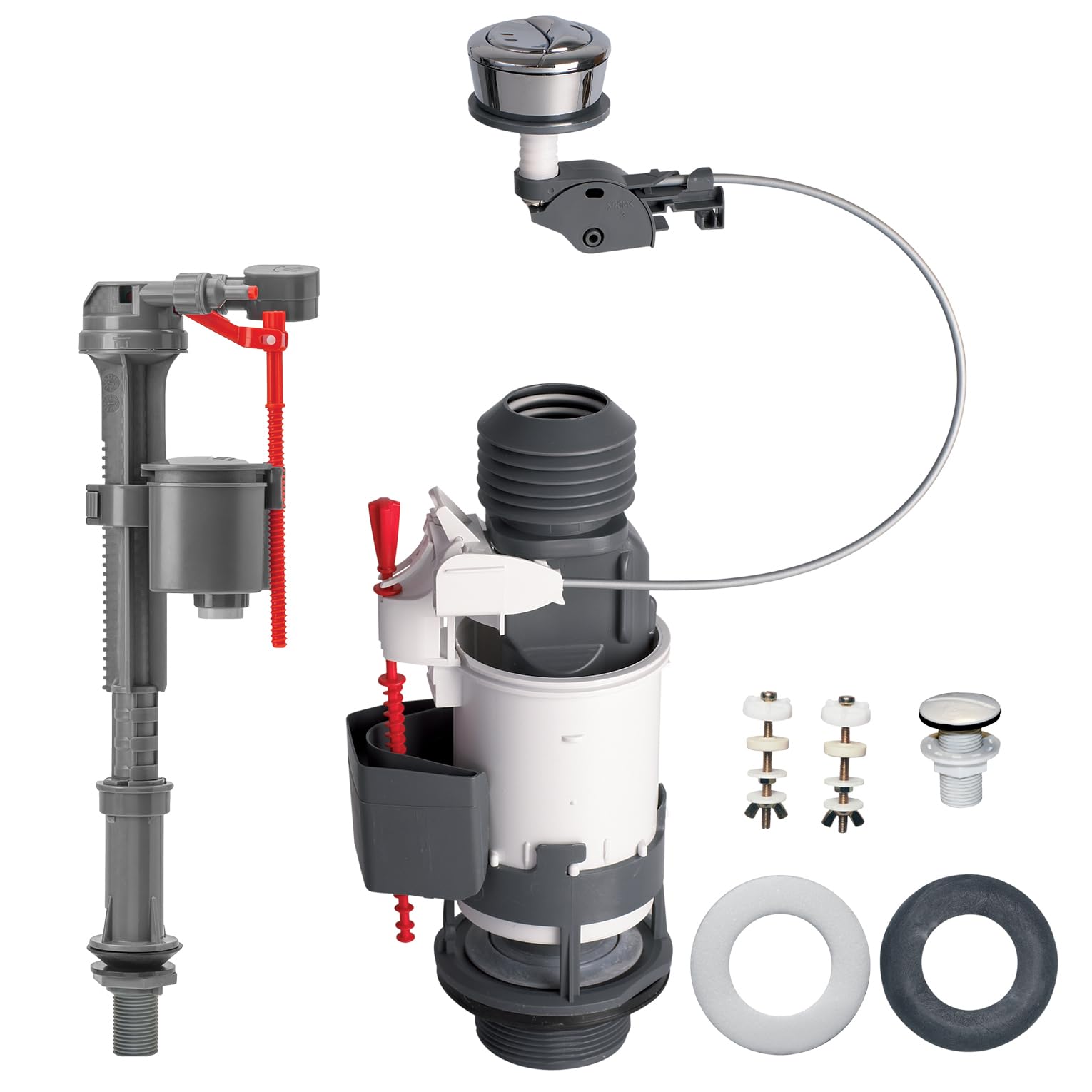 Wirquin Grey Jollyflush + Jollyfill Air Dual Flush Cable Operated Universal Cistern Kit 10120673