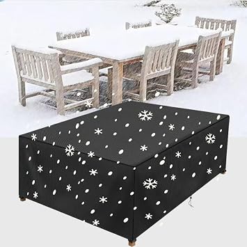420D Oxford Heavy Duty - Waterproof & Snowproof Outdoor Furniture Covers, All-Weather Protective Shield for Patio Set, Dining Table, Rocking Chair, Couch 147" L x 80" W x 41" H / 372x202x105cm