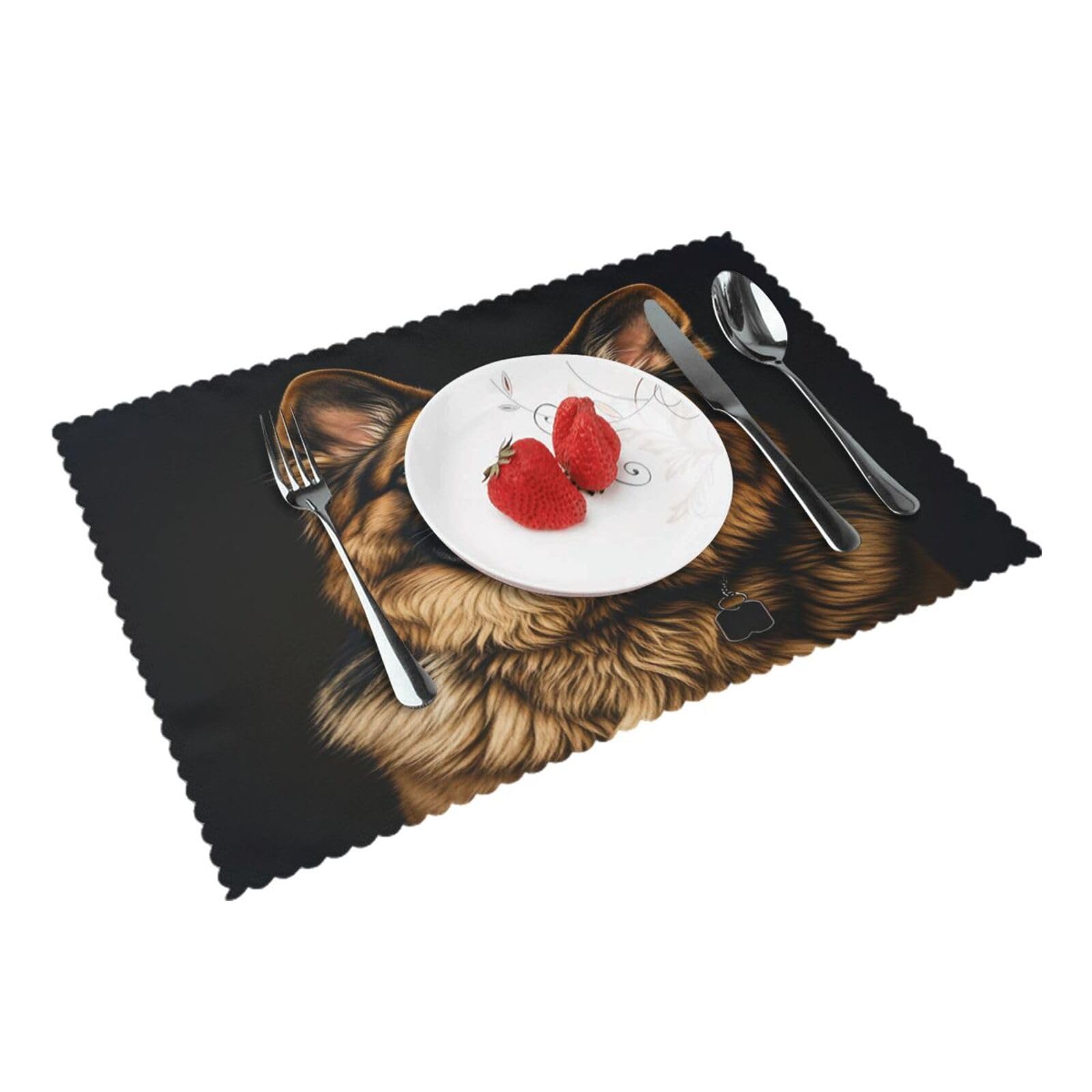 German Shepherd Dog Placemats Set of 4 Print Table Mats Place Mats Table Decor for Kitchen Dining 12X18 in
