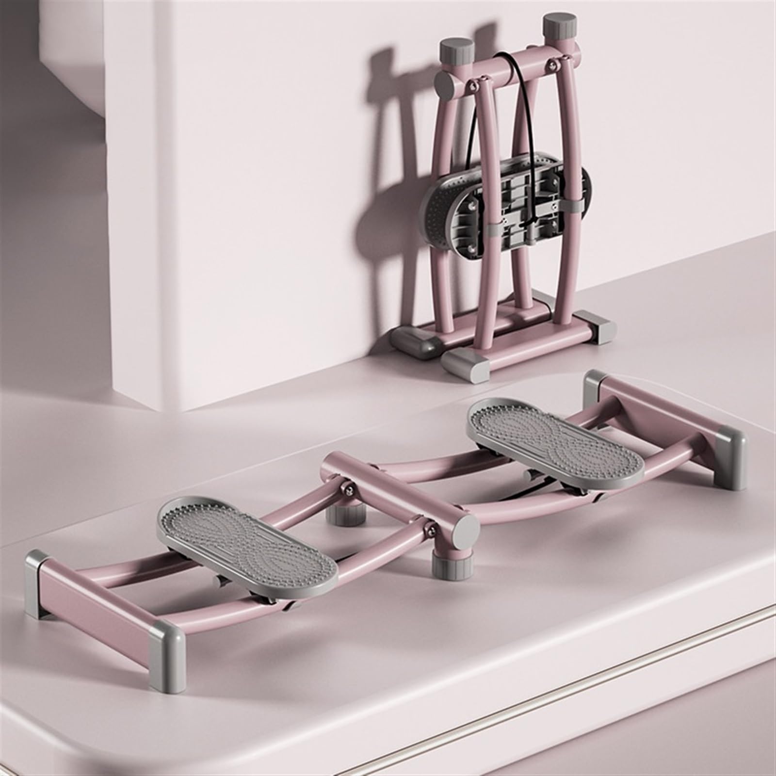 Ski Machine, Simulatore Di Sci, Attrezzatura for Esercizi Con Macchina Da Sci Ad Altezza Regolabile for Allenamento Dei Muscoli Del Pavimento Pelvico Delle Gambe, for La Casa(Rosa,Without hand