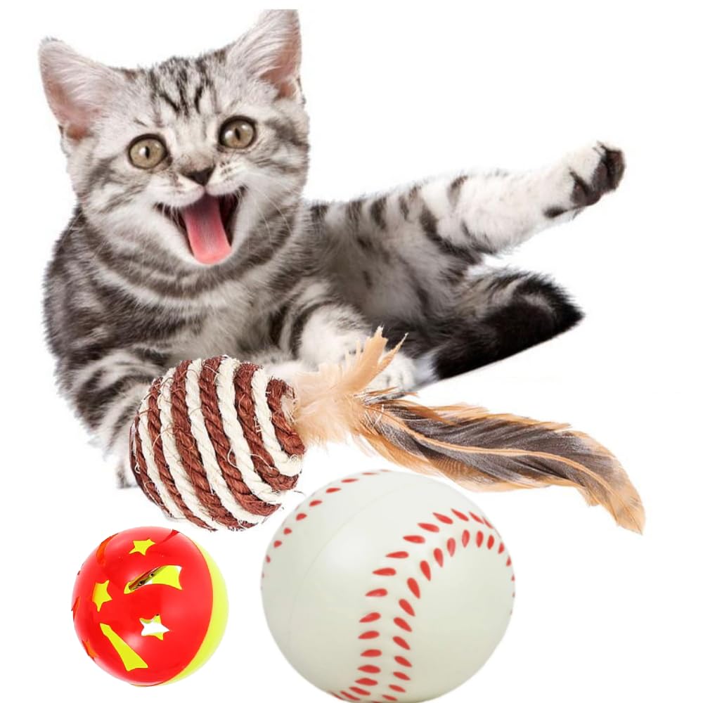 THE DDS STORE Cat Toys Balls, Sisal Cat Ball Toy with Bell Inside, Cat Toys for Indoor Cats, Interactive Cat Chew Toys for Kitty Kitten (Color May Vary) (B0D8THWZBP) Amazon Price History, Amazon Price Tracker