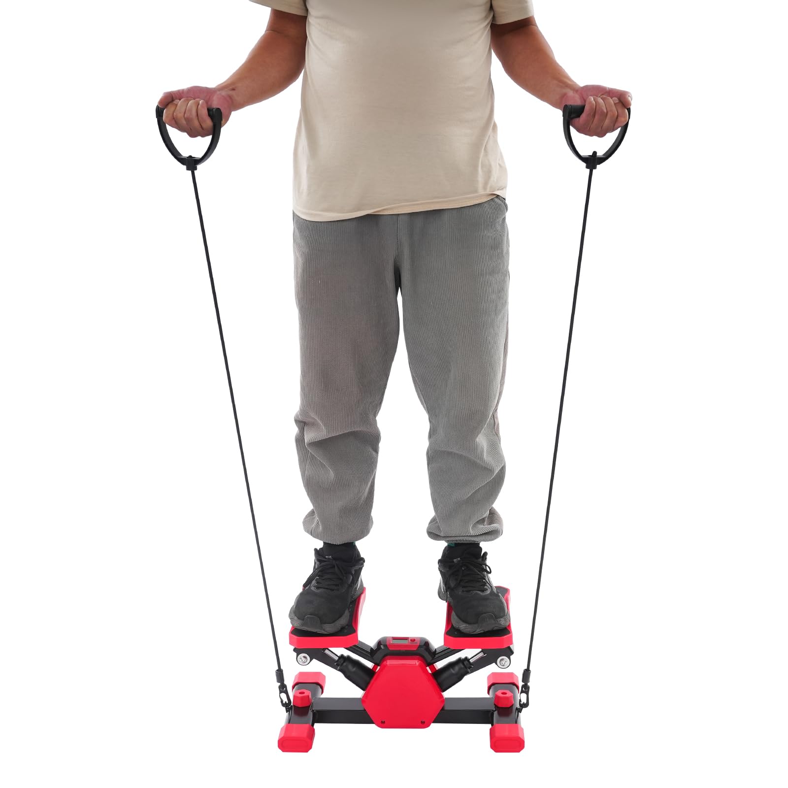 Tragbarer Pedaltrainer,Pedaltrainer,Beintrainer für Zuhause,Mini Heimtrainer Senioren mit 2 Widerstandsbändern und Rutschfester Matte, Hometrainer Fitnessgerät für Zuhause Büro