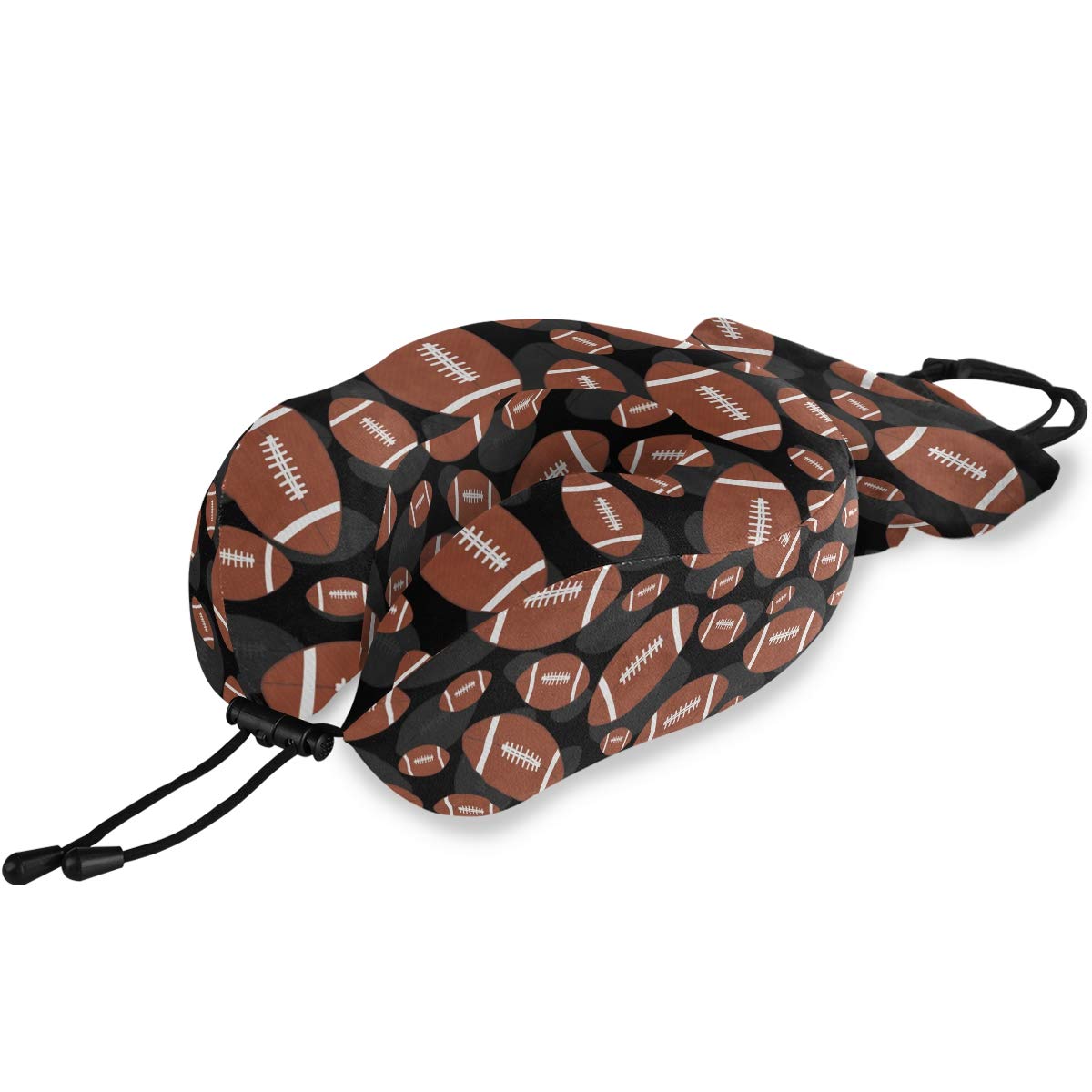 ALAZA Travel Pillow, American Brown Football Soft Neck Support Pillows for Airplanes Car and Home Washable Cover