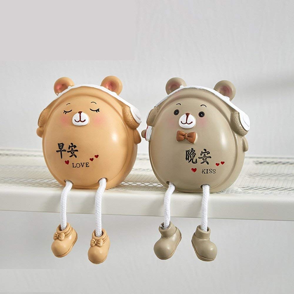 Figurines ours en résine pour décoration de voiture et bureau de maison