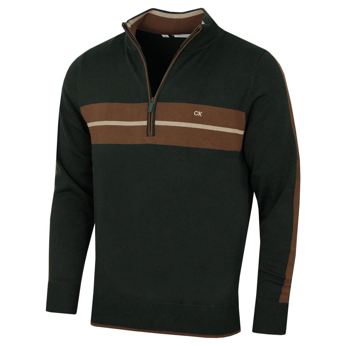 Calvin Klein Mens Golf Vertex Half Zip Sweater - Forest - XXL