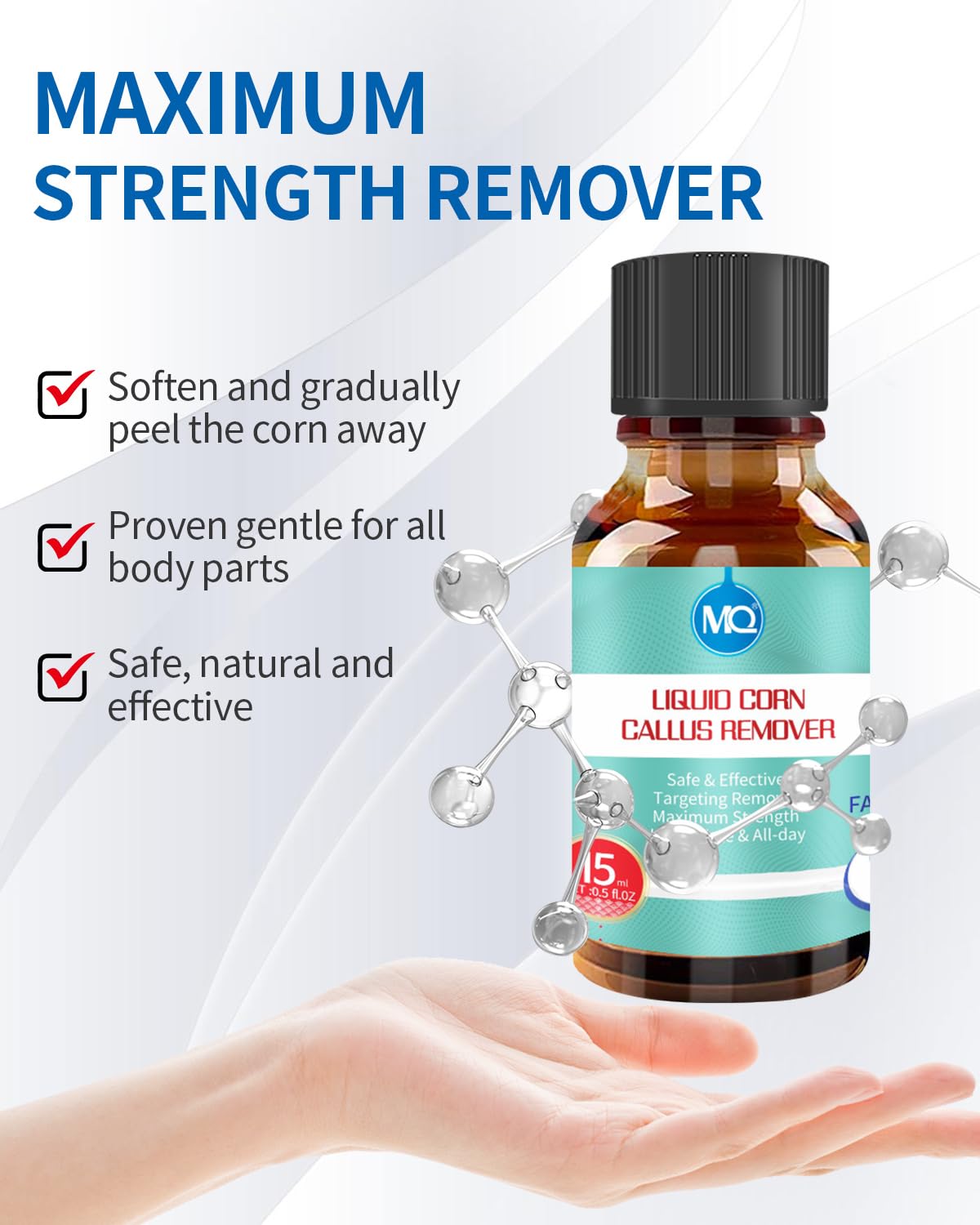 MQ 2Pcs RIMOZIONE LIQUIDA DI VERRUCHE E CALAMBRE, 15ml Rimuovi Verruca, Soluzione Contro Calli e Duroni, Rimuovi Calli, Rimuovi Verruche, Alleviamento del Dolore da Mais e Cura dei Piedi
