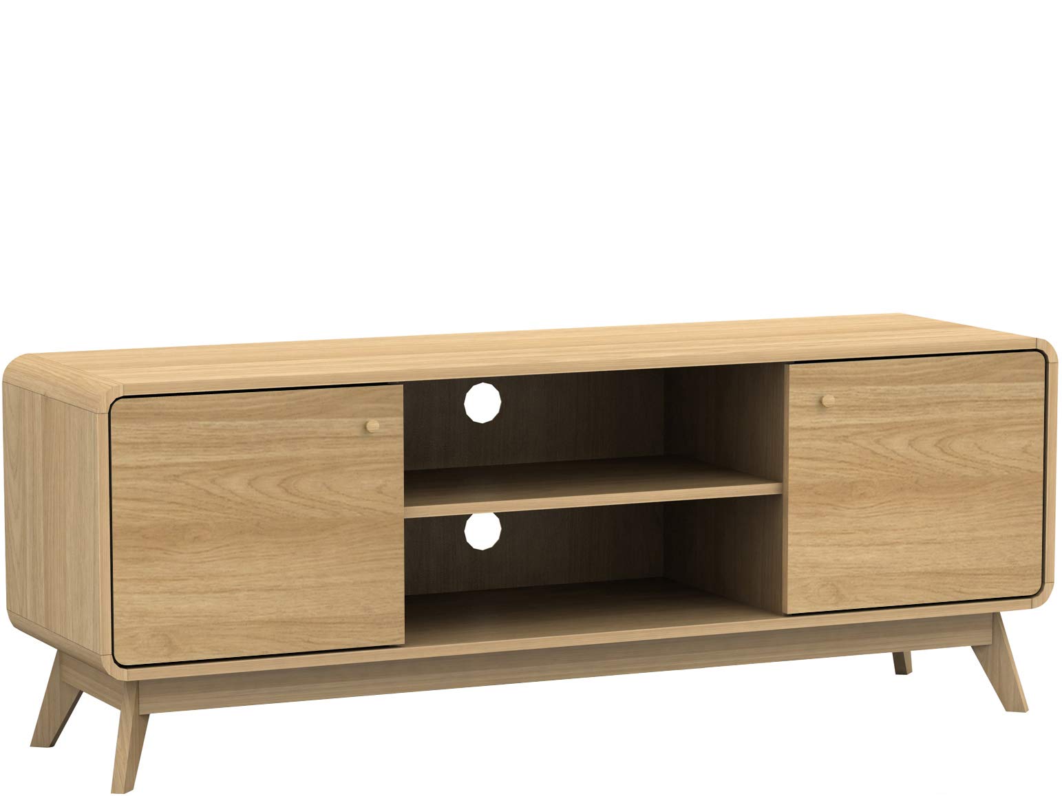 Cassie Lowboard with 2 doors in Oak Oak, 39x140x53cm (DxWxH)