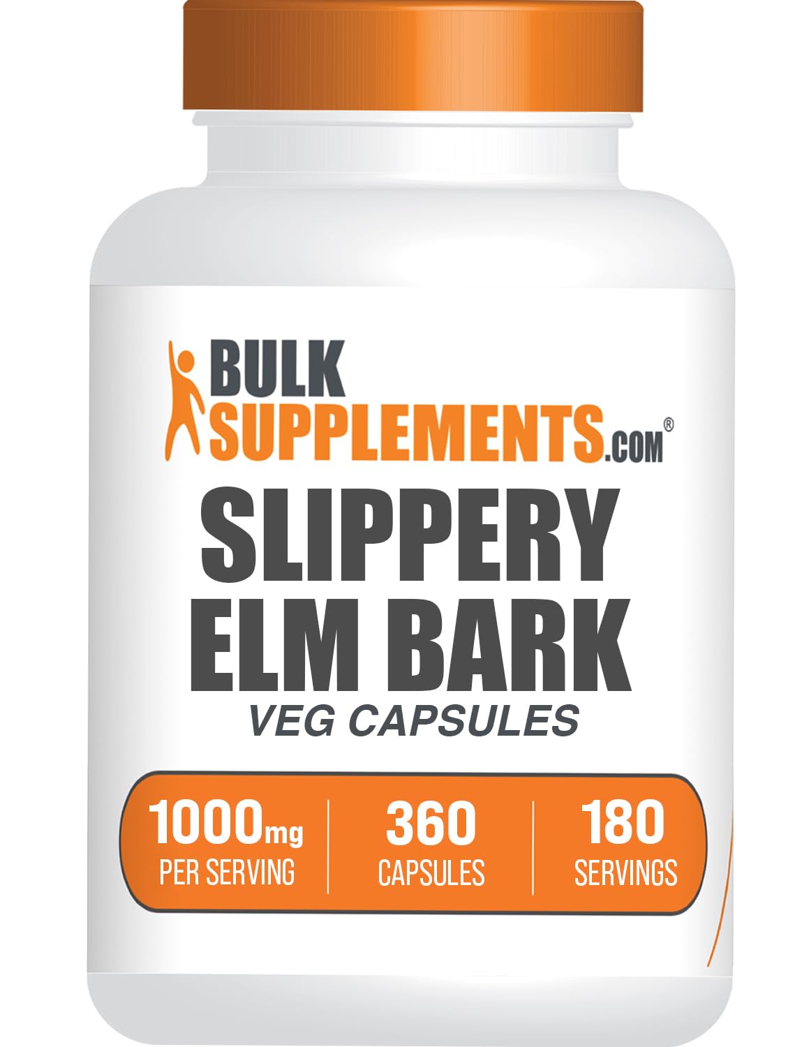 BulkSupplements.com Slippery Elm Bark Extract Capsules - Ulmus Rubra, Slippery Elm Supplement, Herbal Supplement - Gluten Free, 2 Capsules per Serving, 360 Count (Pack of 1)
