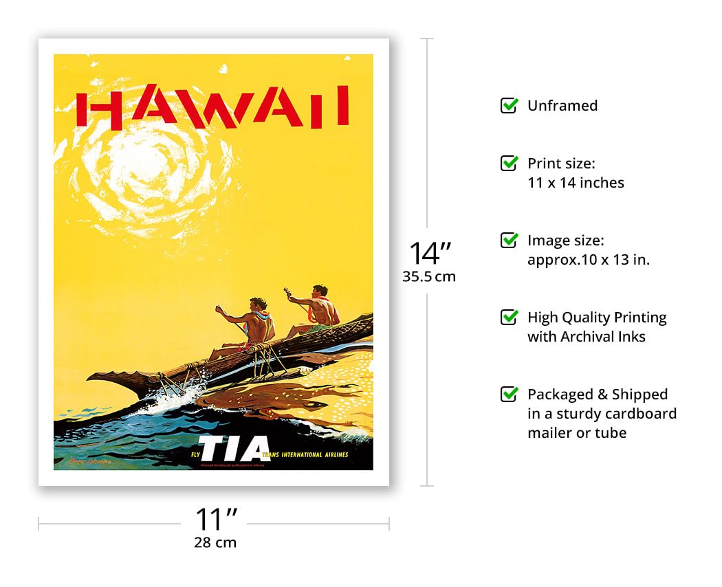 Amazon.com: Hawaii - Hawaiian Outrigger Canoe (Wa'a) - Fly TIA