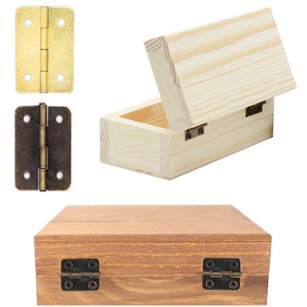 Mgoodoo Mini Charnières Dorées 16 X 13 Mm - Lot De 10 Petites Charnières En Métal - Mini