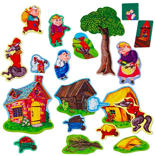 Little Folk Visuals Three Pigs Basic Precut Flannel/Felt Board Figures, 20 Pieces Set