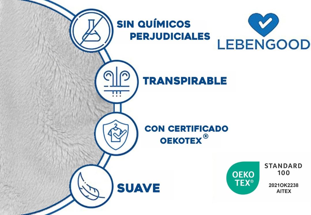 LEBENGOOD Bata Mujer Invierno - Albornoz Mujer Forro Polar, Batas de Casa Señora, Coralina, Acogedora, Microfibra OEKO-TEX®