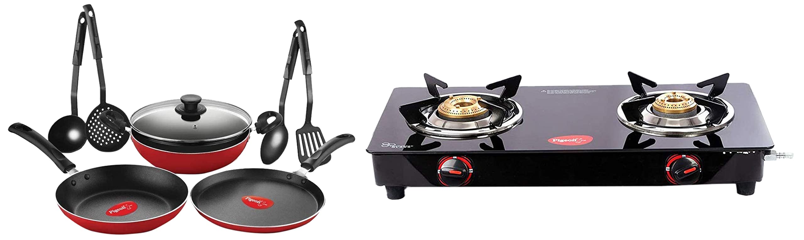 Pigeon 2 burner Gas Stove & Cookware Combo-image-2