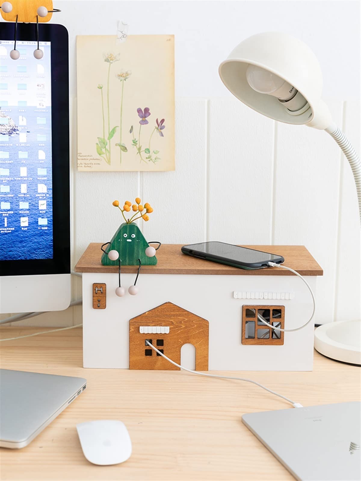 Kabelmanagement-Box Kabelaufbewahrungsbox Versteckter Kabelschutz aus Holz Kreative TV-Computerkabel und Steckdosenleiste Aufbewahrungsbox Home Office Line-Management-Kabelbox Kabelaufbewahrungsbox