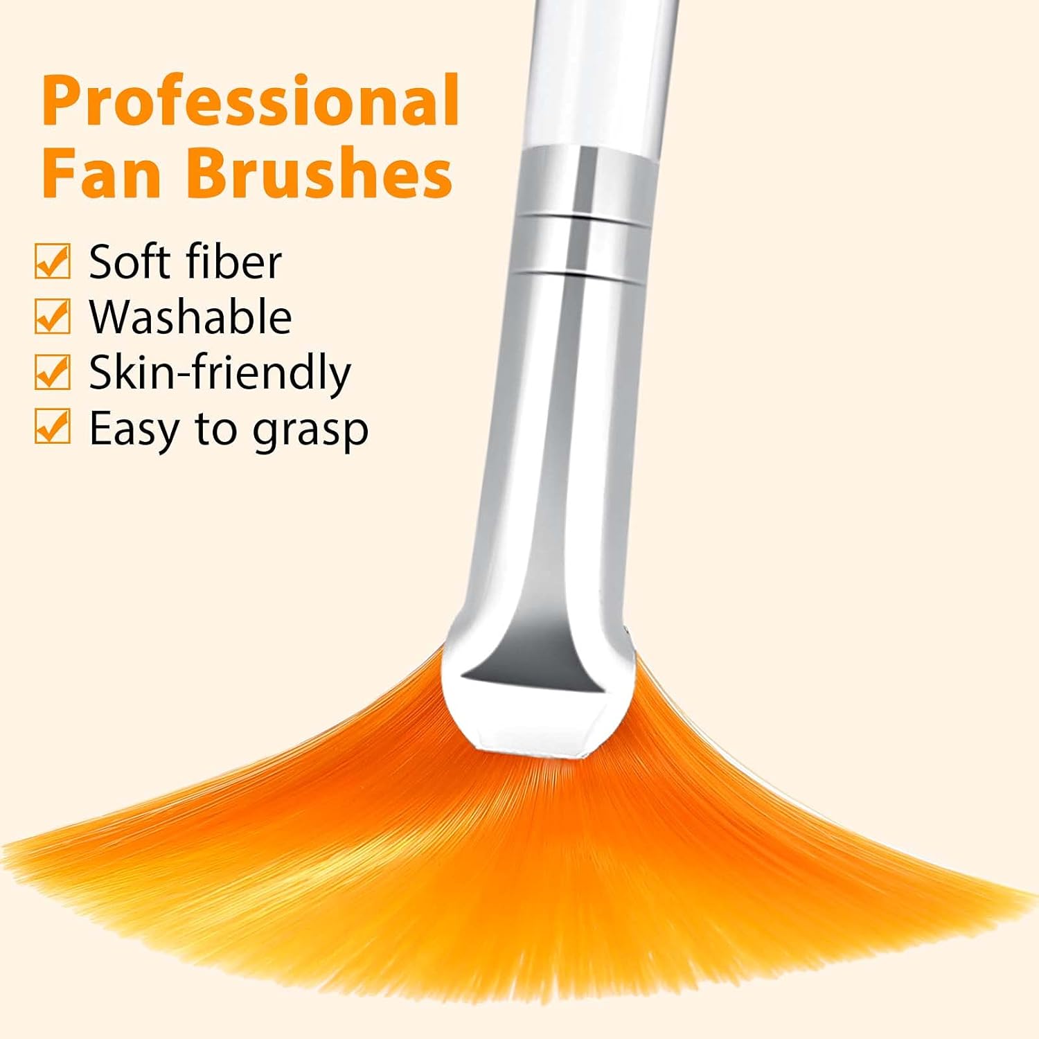 14 Pieces Fan Brushes Facial Applicator Brush Soft Fan Brushes Acid Applicator Brush Cosmetic Makeup Applicator Tools for Mud Cream (Yellow) : Beauty & Personal Care