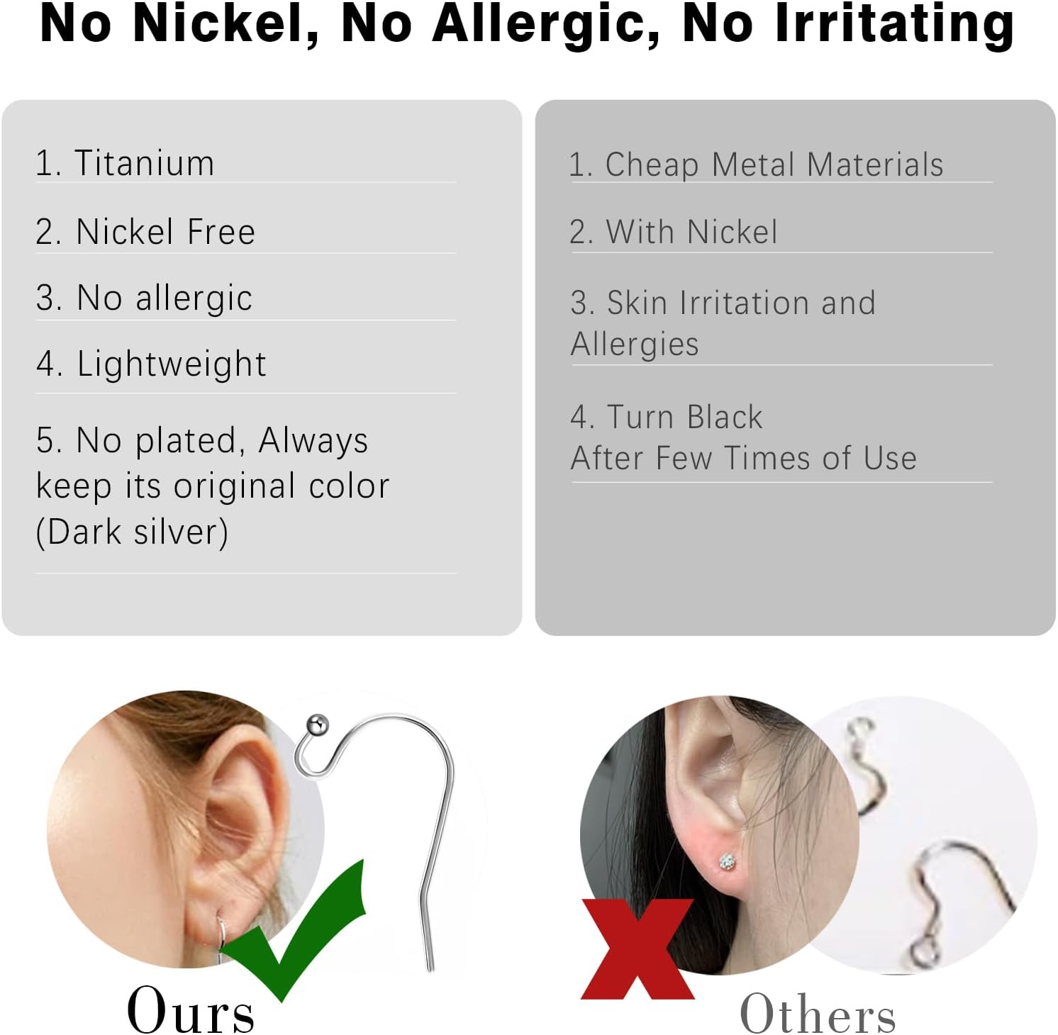 24pcs 20G Pure Titanium Earrings Hooks Ball Dot Ear Wires Hypoallergenic DIY Earrings Findings for Jewelry Making - Image 6