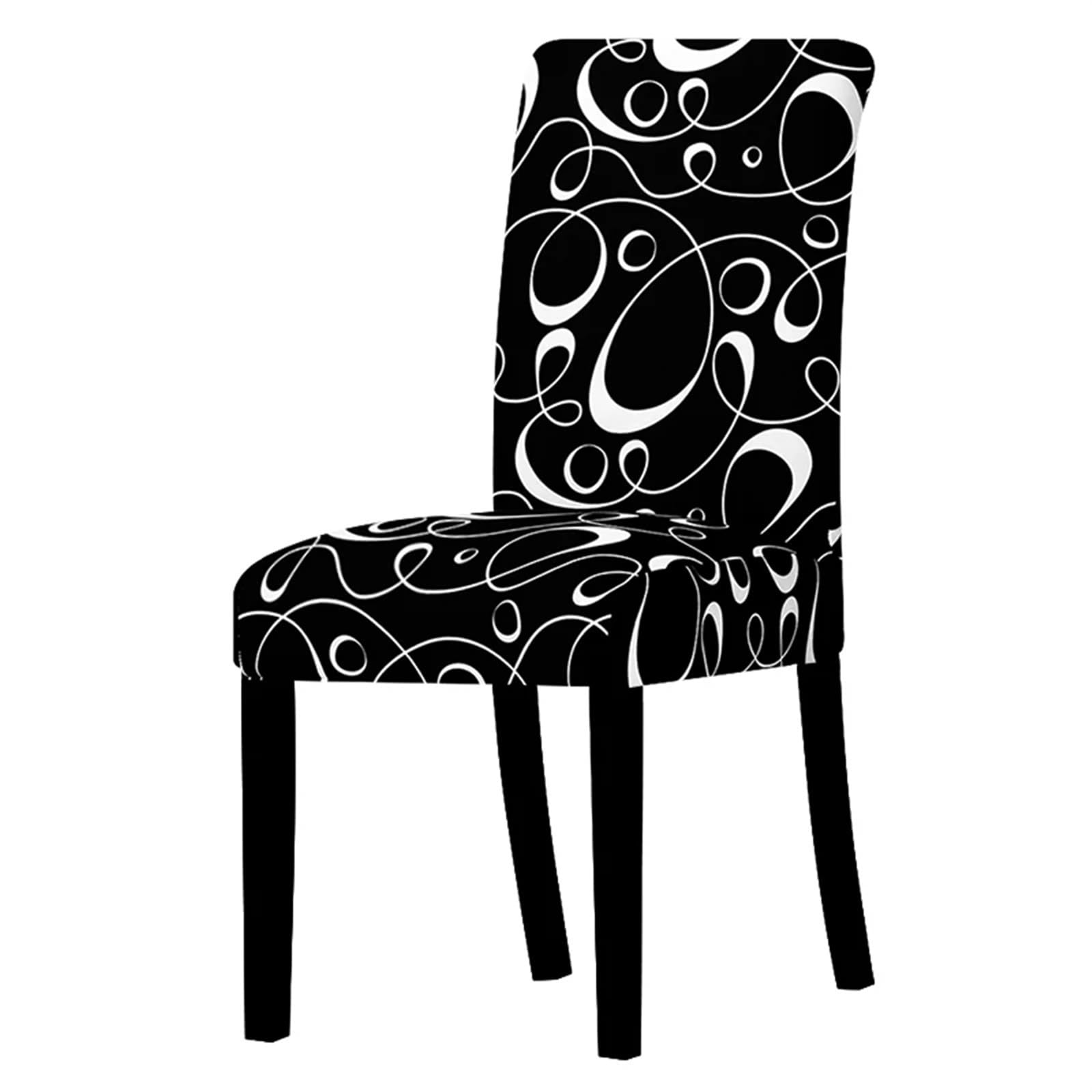 QXBFNDC Chair Covers Printed Stretch Chair Cover Elastic Seat Chair Covers Office Chair Slipcovers Restaurant Banquet Hotel Home Decoration(K369)