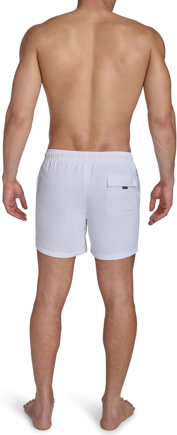 Calvin Klein Men's Swim Swim Trunk,White,Medium