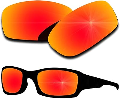 Polarized Replacement Lenses for Oakley Fives Squared - Orange Red Mirrored Coating