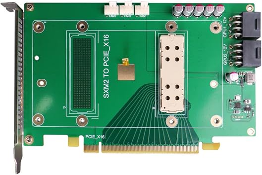 SXM2 to PCIe X16 Adapter Card with Active Cooling for P100 V100 GPU Module GPU Expansion Card for