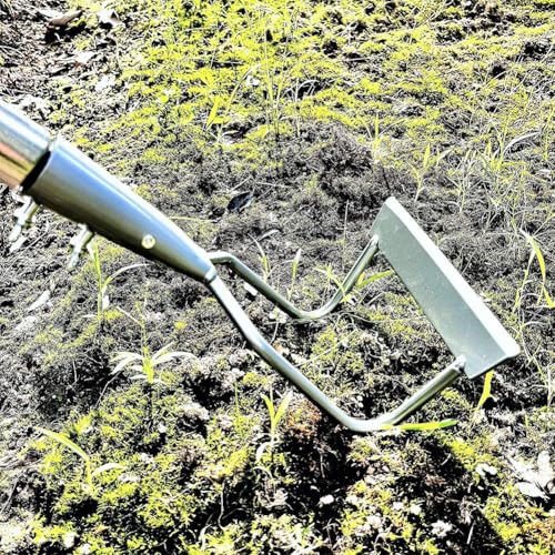 Binette de jardin, houe de désherbage robuste, houe creuse avec long manche réglable, outil robuste, râteau de désherbage, pelle de désherbage, pelle de désherbage, pelle de désherbage, désherbeur