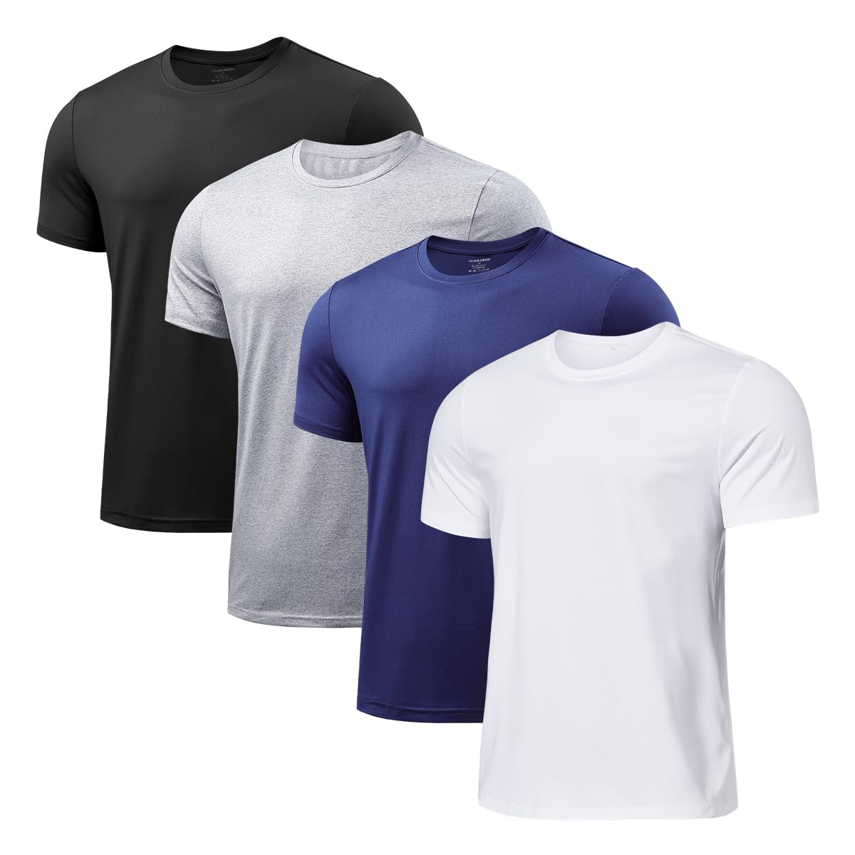 Arjen Kroos Herren T-Shirt 4er Pack Basic - Kurzarm Rundhals Shirts aus Atmungsaktivem Stretch-Stoff - Sport, Arbeit & Alltag Sommer Tops