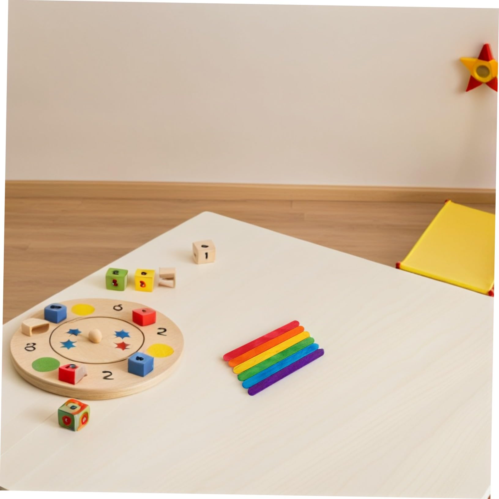 500 Palitos de Helado Reutilizables para Manualidades, Palitos de Madera para Niños, Herramientas para Arte y Repostería, Coloridos, 114x10x2mm